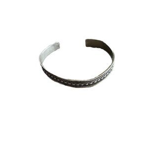 Cuff Bracelet Aluminum Braided Silver Tone